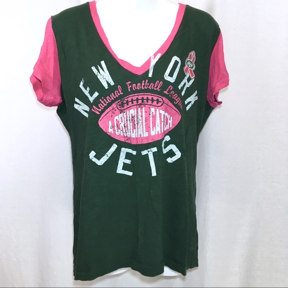 NFL TEAM APPAREL Tops - NEW YORK JETS NFL Breast Cancer Awareness Tee XL